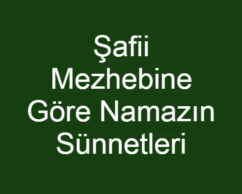 Şafii-Mezhebine-Göre-Namazın-Sünnetleri